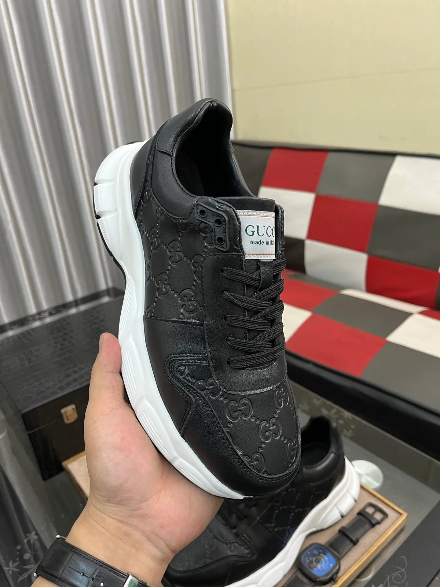 Men's shoes 💰440⌚️⌚️ (GUCCI-Gucci) luxury brand sports and casual shoes, imported original material, sheepskin lining, high-end and comfortable, original outsole is light and wear-resistant! Purely handmade, details determine quality! 38-443️⃣colors available